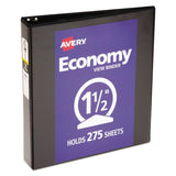 Avery® Economy View Binder with Round Rings , 3 Rings, 1.5" Capacity, 11 x 8.5, Black, (5725) (AVE05725) Each