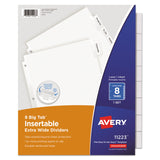 Avery® Insertable Big Tab Dividers, 8-Tab, 11.13 x 9.25, White, Clear Tabs, 1 Set (AVE11223) Set of 8