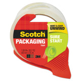 Scotch® Sure Start Packaging Tape with Dispenser, 3" Core, 1.88" x 38.2 yds, Clear (MMM3450SRD) 1 Roll