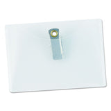 Universal® Clear Badge Holders w/Garment-Safe Clips, 2 1/4 x 3 1/2, White Inserts, 50/Box (UNV56003) Pack of 50