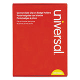 Universal® Clear Badge Holders w/Garment-Safe Clips, 3 x 4, White Inserts, 50/Box (UNV56004) Pack of 50