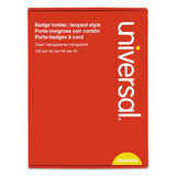 Universal® Clear Badge Holders w/Neck Lanyards, 3 x 4, White Inserts, 100/Box (UNV56005) Box of 100