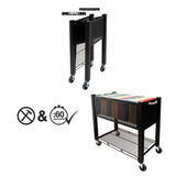 Vertiflex® InstaCart File Cart, Metal, 1 Shelf, 1 Bin, 14.25" x 28.5" x 27.75", Black (VRTVF53000) Each