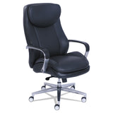 La-Z-Boy® Commercial 2000 High-Back Executive Chair, Supports Up to 300 lb, 20.25" to 23.25" Seat Height, Black Seat/Back, Silver Base (LZB48958) Each