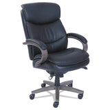 La-Z-Boy® Woodbury High-Back Executive Chair, Supports Up to 300 lb, 20.25" to 23.25" Seat Height, Black Seat/Back, Weathered Gray Base (LZB48962A) Each