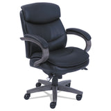 La-Z-Boy® Woodbury Mid-Back Executive Chair, Supports Up to 300 lb, 18.75" to 21.75" Seat Height, Black Seat/Back, Weathered Gray Base (LZB48963A) Each