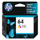 HP HP 64, (N9J89AN) Tri-Color Original Ink Cartridge (HEWN9J89AN) Each