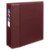 Avery® Heavy-Duty Non-View Binder with DuraHinge and Locking One Touch EZD Rings, 3 Rings, 4" Capacity, 11 x 8.5, Maroon (AVE79364) Each