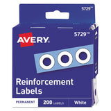 Avery® Dispenser Pack Hole Reinforcements, 0.25" Dia, White, 200/Pack, (5729) (AVE05729) Pack of 200
