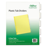 Office Essentials™ Plastic Insertable Dividers, 5-Tab, 11 x 8.5, Clear Tabs, 1 Set (AVE11466) Set of 5