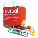 Universal® Plastic-Coated Paper Clips, Jumbo, Assorted Colors, 250/Pack (UNV95000) Pack of 50