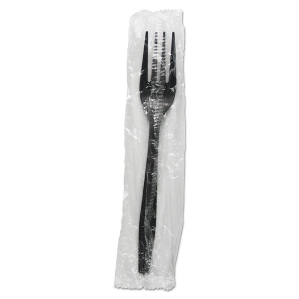 Boardwalk® Heavyweight Wrapped Polypropylene Cutlery, Fork, Black, 1,000/Carton (BWKFORKHWPPBIW)