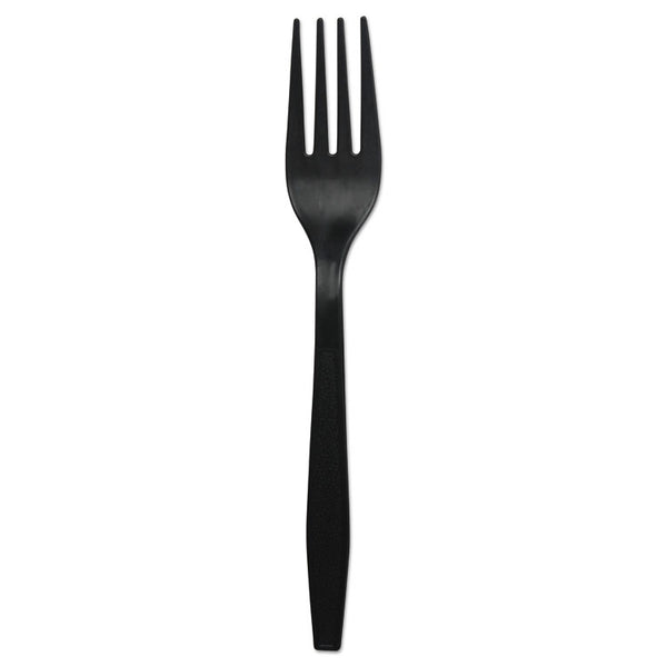 Boardwalk® Heavyweight Polypropylene Cutlery, Fork, Black, 1000/Carton (BWKFORKHWPPBLA)