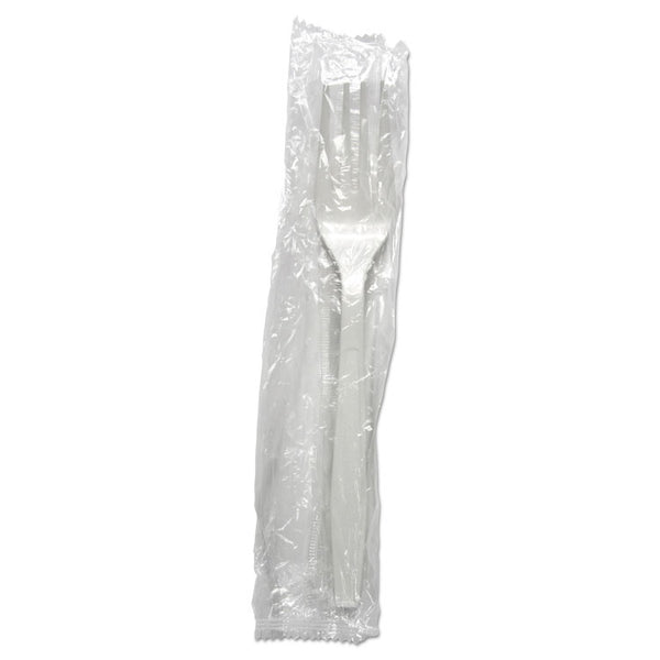 Boardwalk® Heavyweight Wrapped Polypropylene Cutlery, Fork, White, 1,000/Carton (BWKFORKHWPPWIW)