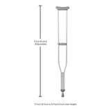 McKesson Underarm Crutches Tall Adult 5 Foot 10 Inch to 6 Foot 6 Inch User Height Aluminum Frame 350 lbs. Weight Capacity (1065231_CS) 8/CS