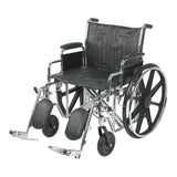 McKesson Bariatric Wheelchair Dual Axle Desk Length Arm Swing-Away Elevating Legrest Black Upholstery 22 Inch Seat Width Adult 450 lbs. Weight Capacity (1065281_EA) 1/EA