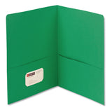 Smead™ Two-Pocket Folder, Textured Paper, 100-Sheet Capacity, 11 x 8.5, Green, 25/Box (SMD87855) 1 Pack of 25