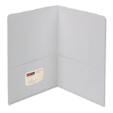 Smead™ Two-Pocket Folder, Textured Paper, 100-Sheet Capacity, 11 x 8.5, White, 25/Box (SMD87861) 1 Pack of 25