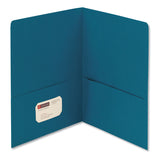 Smead™ Two-Pocket Folder, Textured Paper, 100-Sheet Capacity, 11 x 8.5, Teal, 25/Box (SMD87867) 1 Pack of 25