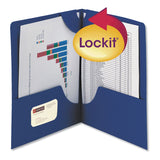 Smead™ Lockit Two-Pocket Folder, Textured Paper, 100-Sheet Capacity, 11 x 8.5, Dark Blue, 25/Box (SMD87982) 1 Pack of 25