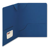 Smead™ Lockit Two-Pocket Folder, Textured Paper, 100-Sheet Capacity, 11 x 8.5, Dark Blue, 25/Box (SMD87982) 1 Pack of 25