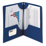 Smead™ Lockit Two-Pocket Folder, Textured Paper, 100-Sheet Capacity, 11 x 8.5, Dark Blue, 25/Box (SMD87982) 1 Pack of 25