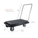 deflecto® Heavy-Duty Platform Cart, 300 lb Capacity, 21 x 32.5 x 37.5, Black (DEFCRT550004) Each