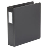 Universal® Deluxe Non-View D-Ring Binder with Label Holder, 3 Rings, 2" Capacity, 11 x 8.5, Black (UNV20781) Each