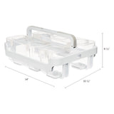 deflecto® Stackable Caddy Organizer with S, M and L Containers, Plastic, 10.5 x 14 x 6.5, White Caddy/Clear Containers (DEF29003) Each