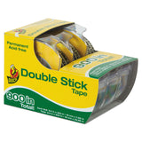 Duck® Permanent Double-Stick Tape with Dispenser, 1" Core, 0.5" x 25 ft, Clear, 3/Pack (DUC0021087) Each