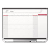 Quartet® Prestige 2 Magnetic Total Erase Monthly Calendar, 36 x 24, White Surface, Graphite Fiberboard/Plastic Frame (QRTCP32P2) Each
