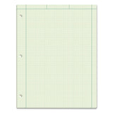 TOPS™ Engineering Computation Pads, Cross-Section Quad Rule (5 sq/in, 1 sq/in), Black/Green Cover, 100 Green-Tint 8.5 x 11 Sheets (TOP35510) Each
