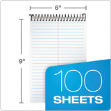TOPS™ Docket Gold Steno Pads, Gregg Rule, Frosted White Cover, 100 White (Heavyweight 20 lb Bond) 6 x 9 Sheets (TOP99708) Each