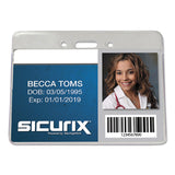 SICURIX® Sicurix Proximity Badge Holder, Horizontal, 4w x 3h, Clear, 50/Pack (BAU47810) Pack of 50