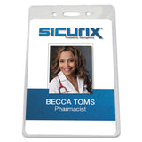 SICURIX® SICURIX Badge Holder, Vertical, 2.75 x 4.13, Clear, 12/Pack (BAU67820) Pack of 12