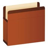 Pendaflex® Premium Reinforced Expanding File Pockets, 3.5" Expansion, Legal Size, Red Fiber, 10/Box (PFX85363) Box of 10