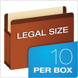 Pendaflex® Premium Reinforced Expanding File Pockets, 3.5" Expansion, Legal Size, Red Fiber, 10/Box (PFX85363) Box of 10