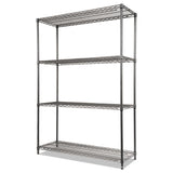 Alera® Wire Shelving Starter Kit, Four-Shelf, 48w x 18d x 72h, Black Anthracite (ALESW504818BA) Each