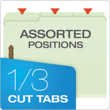 Pendaflex® Heavy-Duty Pressboard Folders with Embossed Fasteners, 1/3-Cut Tabs, 1" Expansion, 2 Fasteners, Letter Size, Green, 25/Box (PFX17178) Box of 25