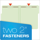 Pendaflex® Heavy-Duty Pressboard Folders with Embossed Fasteners, 1/3-Cut Tabs, 2" Expansion, 2 Fasteners, Letter Size, Green, 25/Box (PFX17181) Each