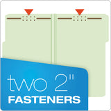 Pendaflex® Heavy-Duty Pressboard Folders with Embossed Fasteners, 1/3-Cut Tabs, 2" Expansion, 2 Fasteners, Legal Size, Green, 25/Box (PFX17186) Each