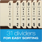 Pendaflex® General Purpose Indexed Sorter, 31 Dividers, Alpha/Numeric/Month/Date/Day Index, Letter Size, Brown Frame (PFX40652) Each
