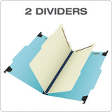Pendaflex® Hanging Classification Folders with Dividers, Legal Size, 2 Dividers, 2/5-Cut Exterior Tabs, Blue (PFX59352) Each