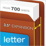 Pendaflex® Heavy-Duty End Tab File Pockets, 3.5" Expansion, Letter Size, Red Fiber, 10/Box (PFX95343) Pack of 10