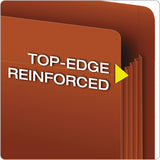 Pendaflex® Heavy-Duty End Tab File Pockets, 5.25" Expansion, Letter Size, Red Fiber, 10/Box (PFX95363) Pack of 10