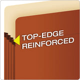 Pendaflex® Standard Expanding File Pockets, 5.25" Expansion, Letter Size, Red Fiber, 10/Box (PFX1534GOX) Box of 10