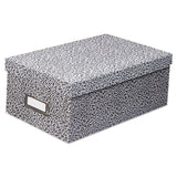 Oxford™ Reinforced Board Card File, Lift-Off Cover, Holds 1,200 3 x 5 Cards, 5.13 x 11 x 3.63, Black/White (OXF40588) Each