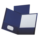 Oxford™ Linen Finish Twin Pocket Folders, 100-Sheet Capacity, 11 x 8.5, Navy, 25/Box (OXF53443) 1 Pack of 25