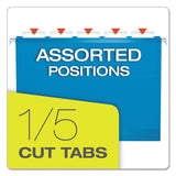 Pendaflex® Extra Capacity Reinforced Hanging File Folders with Box Bottom, 2" Capacity, Letter Size, 1/5-Cut Tabs, Blue, 25/Box (PFX4152X2BLU) Box of 25