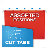 Pendaflex® Extra Capacity Reinforced Hanging File Folders with Box Bottom, 2" Capacity, Letter Size, 1/5-Cut Tabs, Red, 25/Box (PFX4152X2RED) Box of 25